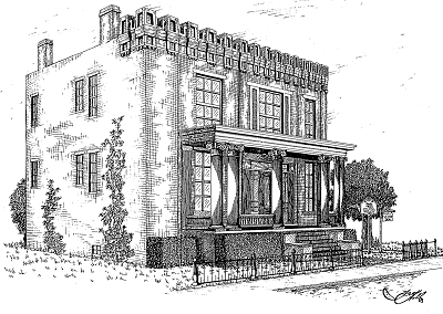 Drawing of The Beck House in Lexington, Kentucky