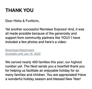 The Nest’s Reindeer Express