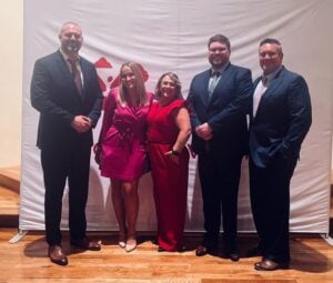Photo of Hicks & Funfsinn legal team, a presenting sponsor, at the MADD Kentucky 2023 Kentucky Law Enforcement Recognition Event Frankfort.